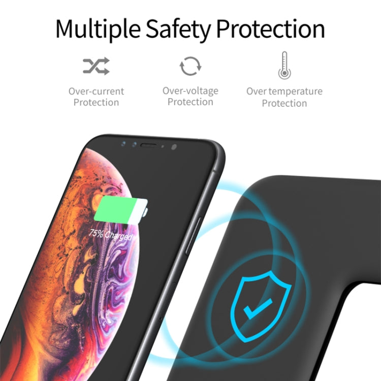 Z5 QI vertikales magnetisches kabelloses Ladegerät für Mobiltelefone, Apple Watches und AirPods / Xiaomi Redmi AirDots, mit Touch-Ringlicht, Z5