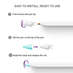 4 STK Rutschfeste, geräuschlose, verschleißfeste Spitzenabdeckung für Apple Pencil 1 / 2, Transparent, Dunkelblau, Mintgrün, Weiß