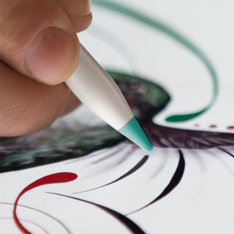 4 STK Rutschfeste, geräuschlose, verschleißfeste Spitzenabdeckung für Apple Pencil 1 / 2, Transparent, Dunkelblau, Mintgrün, Weiß