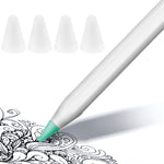 4 STK Rutschfeste, geräuschlose, verschleißfeste Spitzenabdeckung für Apple Pencil 1 / 2, Transparent, Dunkelblau, Mintgrün, Weiß