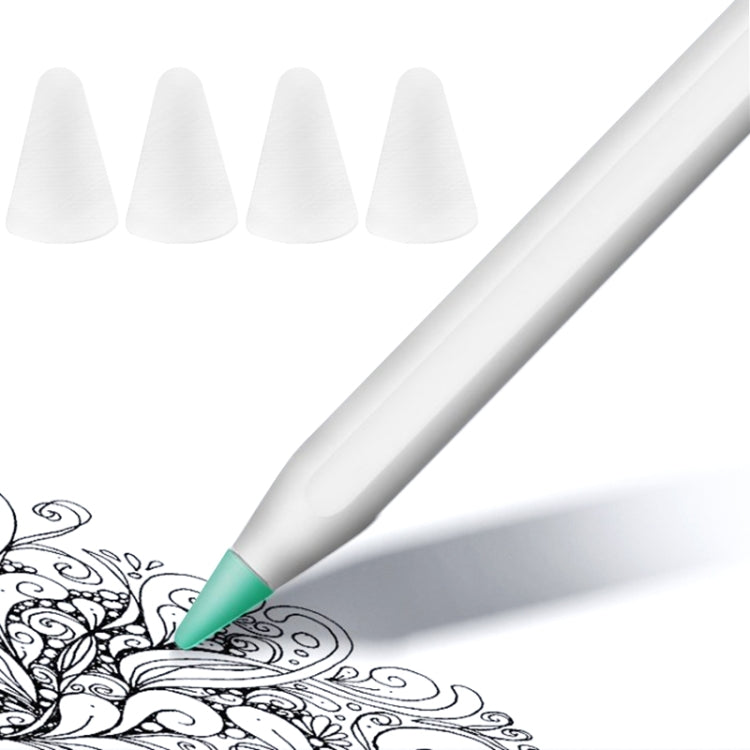 4 STK Rutschfeste, geräuschlose, verschleißfeste Spitzenabdeckung für Apple Pencil 1 / 2, Transparent, Dunkelblau, Mintgrün, Weiß