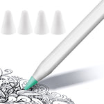 4 STK Rutschfeste, geräuschlose, verschleißfeste Spitzenabdeckung für Apple Pencil 1 / 2, Transparent, Dunkelblau, Mintgrün, Weiß
