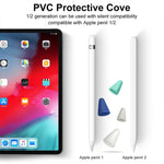 8 PCS Rutschfeste Stummschalt- und Verschleißfeste Spitzenabdeckung für Apple Pencil 1 / 2, Dunkelblau, Minzgrün, Transparent, Weiß