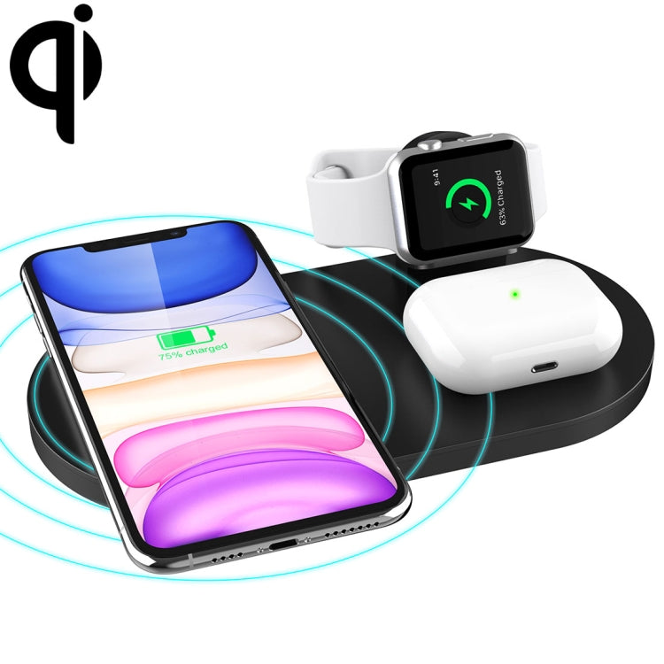 A04 3-in-1 Multifunktions-Qi-Standard-Wireless-Ladegerät für Mobiltelefone, iWatch und AirPods