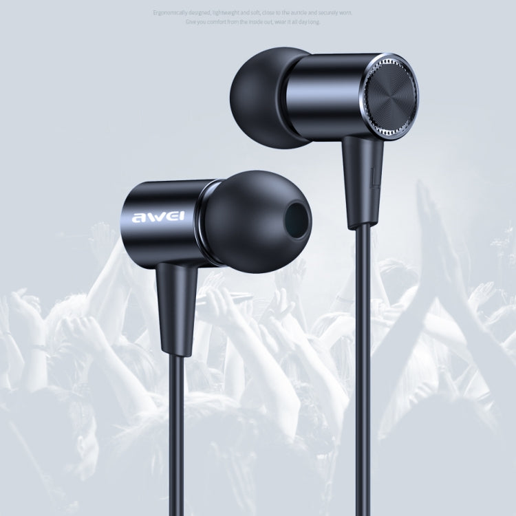 awei L2 3,5mm Stecker In-Ear kabelgebundene Stereo-Ohrhörer mit Mikrofon