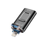 Richwell 3 in 1 128G Typ-C + 8-Pin + USB 3.0 Metall Push-Pull Flash-Laufwerk mit OTG-Funktion