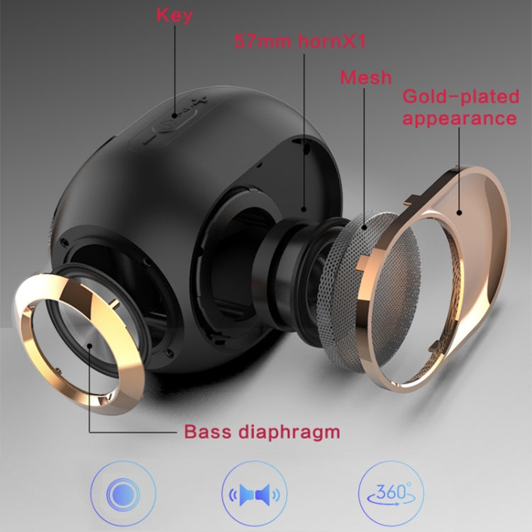 X6 TWS 5W Outdoor wasserdichter kabelloser Bass-Bluetooth-Lautsprecher, unterstützt Freisprechfunktion / USB / AUX / TF-Karte