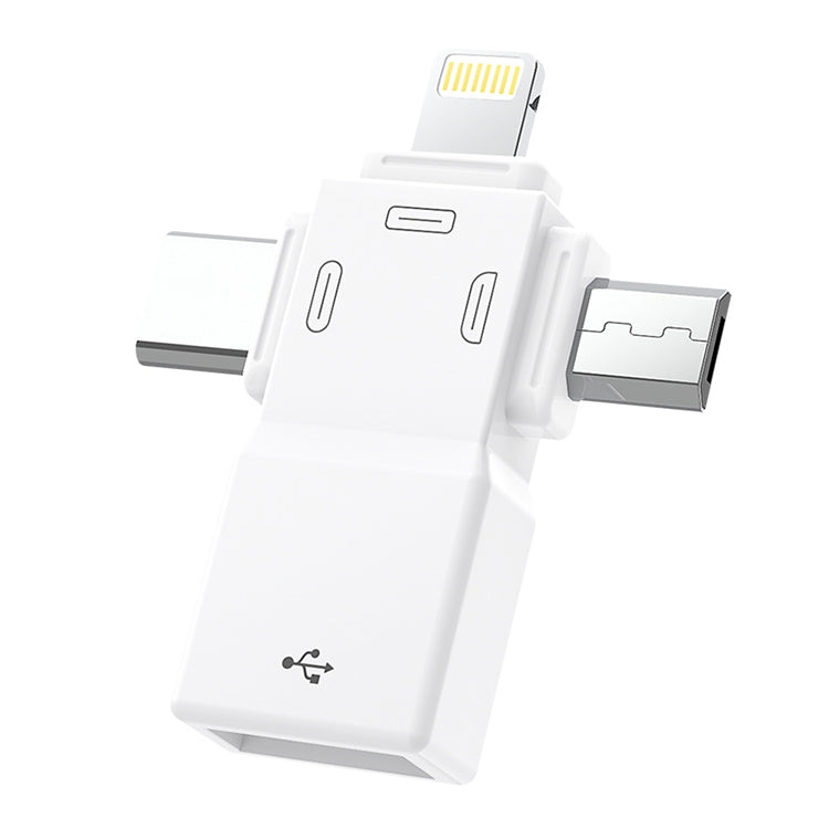 USB 2.0 zu 8-Pin + USB-C / Typ-C + Micro USB OTG Adapter