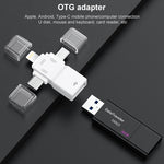 USB 2.0 zu 8-Pin + USB-C / Typ-C + Micro USB OTG Adapter