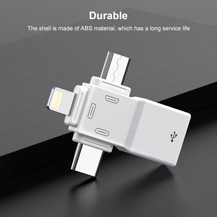 USB 2.0 zu 8-Pin + USB-C / Typ-C + Micro USB OTG Adapter