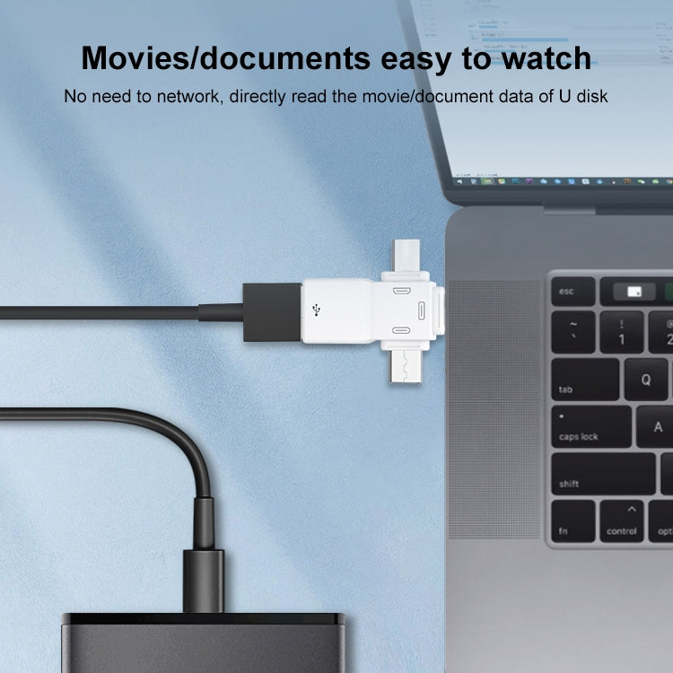 USB 2.0 zu 8-Pin + USB-C / Typ-C + Micro USB OTG Adapter