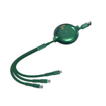 WK WDC-124 3A 3 in 1 8 Pin + Typ-C / USB-C + Micro USB Bona Serie Teleskopisches Lade-Datenkabel, Länge: 1,5m