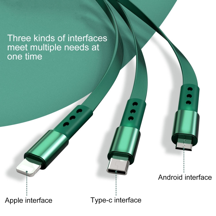 WK WDC-124 3A 3 in 1 8 Pin + Typ-C / USB-C + Micro USB Bona Serie Teleskopisches Lade-Datenkabel, Länge: 1,5m