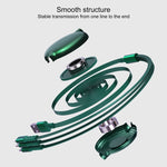WK WDC-124 3A 3 in 1 8 Pin + Typ-C / USB-C + Micro USB Bona Serie Teleskopisches Lade-Datenkabel, Länge: 1,5m