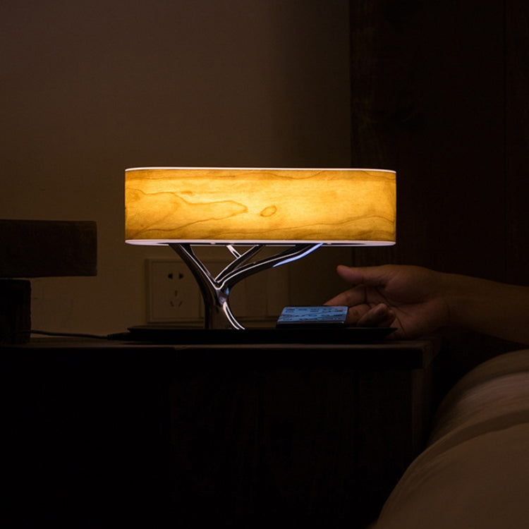 Baumlicht Bluetooth-Lautsprecher Schreibtischlampe Telefon Drahtloses Ladegerät, EU-Stecker