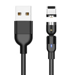 1m 2A Ausgang USB auf 8 Pin Nylon geflochten drehbar magnetisch Ladekabel, 1m 8 Pin