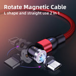 1m 2A Ausgang USB auf 8 Pin Nylon geflochten drehbar magnetisch Ladekabel, 1m 8 Pin