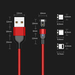 1m 2A Ausgang USB auf 8 Pin Nylon geflochten drehbar magnetisch Ladekabel, 1m 8 Pin