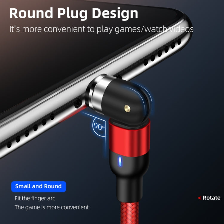 1m 2A Ausgang USB auf 8 Pin Nylon geflochten drehbar magnetisch Ladekabel, 1m 8 Pin