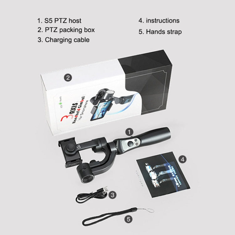 S5 Handy-Stabilisator Dreiachsiger Anti-Shake Handheld Gimbal, S5