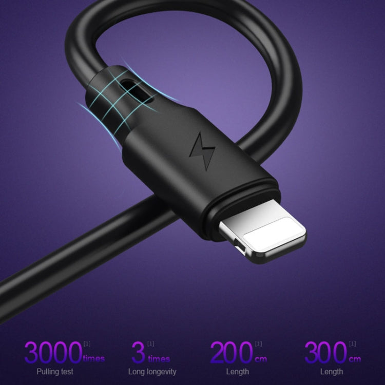 WK WDC-092 3m 2,4A Max Ausgang Volle Geschwindigkeit Pro Serie USB zu 8 Pin Daten-Sync-Ladekabel, 3m 8 Pin