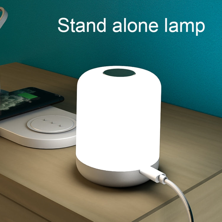 WS6 10W 2 USB-Anschlüsse + USB-C / Typ-C Anschluss Multifunktions-Schreibtischlampe + Qi Kabelloses Ladegerät