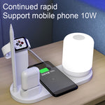 WS6 10W 2 USB-Anschlüsse + USB-C / Typ-C Anschluss Multifunktions-Schreibtischlampe + Qi Kabelloses Ladegerät