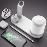 WS6 10W 2 USB-Anschlüsse + USB-C / Typ-C Anschluss Multifunktions-Schreibtischlampe + Qi Kabelloses Ladegerät