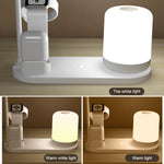WS6 10W 2 USB-Anschlüsse + USB-C / Typ-C Anschluss Multifunktions-Schreibtischlampe + Qi Kabelloses Ladegerät