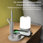 WS6 10W 2 USB-Anschlüsse + USB-C / Typ-C Anschluss Multifunktions-Schreibtischlampe + Qi Kabelloses Ladegerät