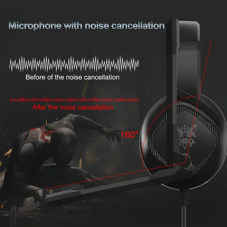ONIKUMA K19 Gaming-Kopfhörer mit verstellbarem Mikrofon und einzelnem Stecker