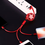 1,2m 3 in 1 USB zu USB-C / Typ-C + 8Pin + Micro USB Einziehbares Daten-Sync-Ladekabel