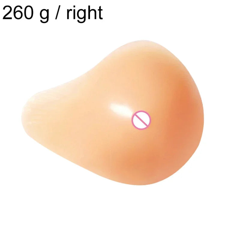 AS3 Spiral Shape Postoperative Rehabilitation Fake Breasts Silicone Breast Pad Nipple Cover 260g/Right, 260g/Right