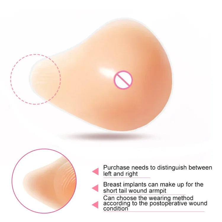 AS8 Spiral Shape Postoperative Rehabilitation Fake Breasts Silicone Breast Pad Nipple Cover 500g/Right, 500g/Right
