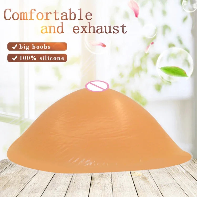 AS8 Spiral Shape Postoperative Rehabilitation Fake Breasts Silicone Breast Pad Nipple Cover 500g/Right, 500g/Right