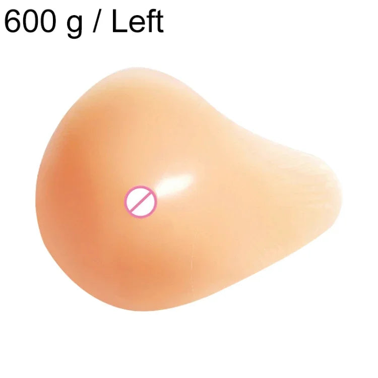 AS9 Spiral Shape Postoperative Rehabilitation Fake Breasts Silicone Breast Pad Nipple Cover 600g/Left, 600g/Left