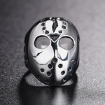 Ring aus Titanstahl im europäischen und amerikanischen Punk-Gothic-Rock-Stil mit Totenkopfmaske, US-Größe: 7, Durchmesser: 17,4 mm, Umfang: 55 mm