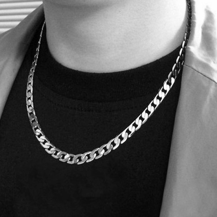 Europa und Amerika Mode Legierung Kette Hip Hop Einfache Lange Halskette, Breite: 12mm, Länge: 80cm