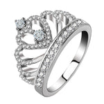 Prinzessin Königin Kronenförmiger, platinbeschichteter Zirkonring, US-Größe: 9, Durchmesser: 18,9 mm, Umfang: 59,5 mm, 9