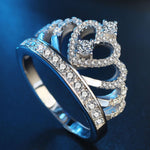 Prinzessin Königin Kronenförmiger, platinbeschichteter Zirkonring, US-Größe: 9, Durchmesser: 18,9 mm, Umfang: 59,5 mm, 9