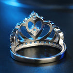 Prinzessin Königin Kronenförmiger, platinbeschichteter Zirkonring, US-Größe: 9, Durchmesser: 18,9 mm, Umfang: 59,5 mm, 9