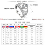 Prinzessin Königin Kronenförmiger, platinbeschichteter Zirkonring, US-Größe: 9, Durchmesser: 18,9 mm, Umfang: 59,5 mm, 9