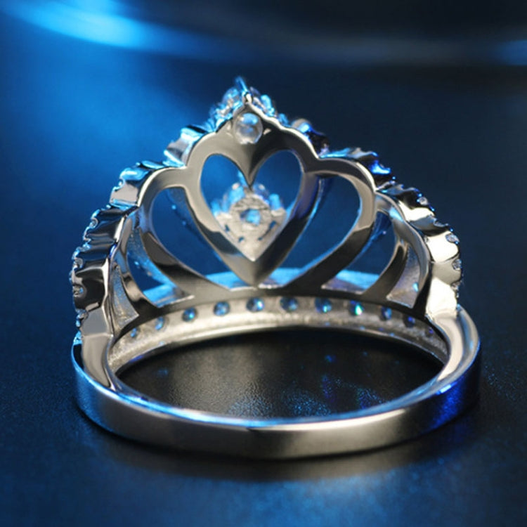 Prinzessin Königin Kronenförmiger, platinbeschichteter Zirkonring, US-Größe: 10, Durchmesser: 19,8 mm, Umfang: 62,1 mm, 10