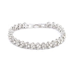 Glamouröses weibliches Kristallarmband mit künstlichem Diamanten, für Hochzeit, Verlobung, Muttertag und Geburtstagsgeschenk, Durchmesser: 5,25 cm, Umfang: 16,5 cm, Silber