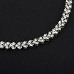 Glamouröses weibliches Kristallarmband mit künstlichem Diamanten, für Hochzeit, Verlobung, Muttertag und Geburtstagsgeschenk, Durchmesser: 5,25 cm, Umfang: 16,5 cm, Silber
