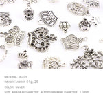 25-in-1-Armband-Accessoires aus tibetischem Silber, exquisites Kronenanhänger-Set