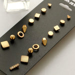 9 Paar Sets sortiert Mehrere Ohrstecker Schmuckset mit Karte für Damen und Mädchen, Gold, Silber