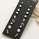 9 Paar Sets sortiert Mehrere Ohrstecker Schmuckset mit Karte für Damen und Mädchen, Gold, Silber