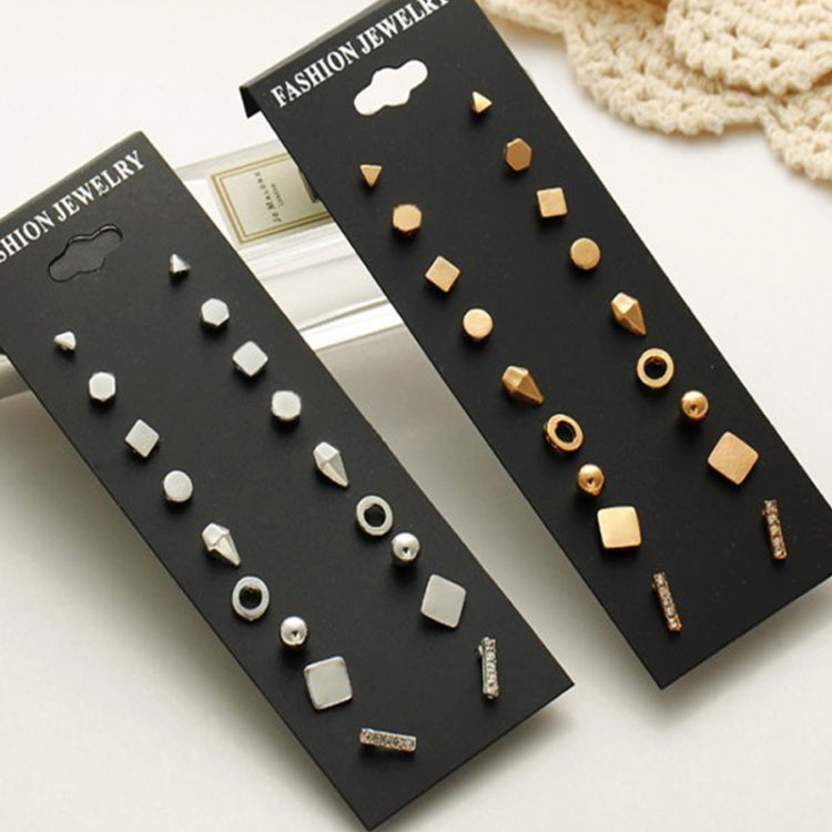 9 Paar Sets sortiert Mehrere Ohrstecker Schmuckset mit Karte für Damen und Mädchen, Gold, Silber