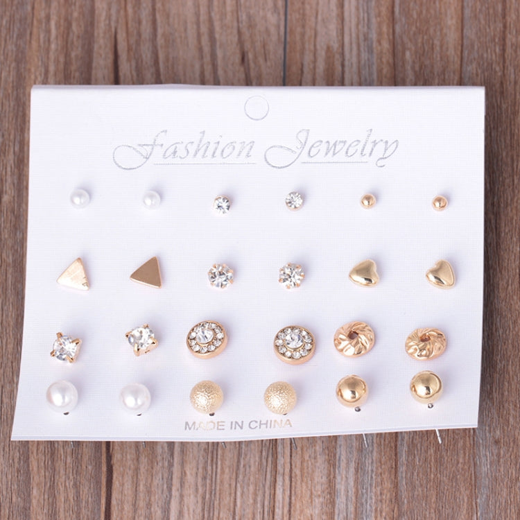 12er Set verschiedene Ohrstecker-Schmucksets mit Karte für Damen und Mädchen (Silber), Gold, Silber